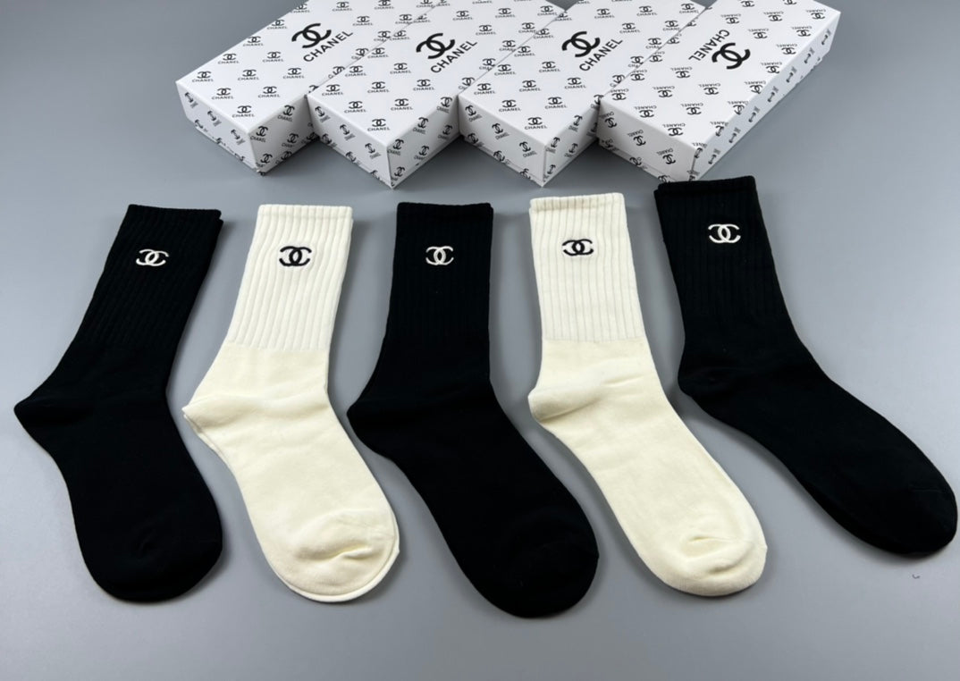 Chanel Crew Socks - 5-Pair Set