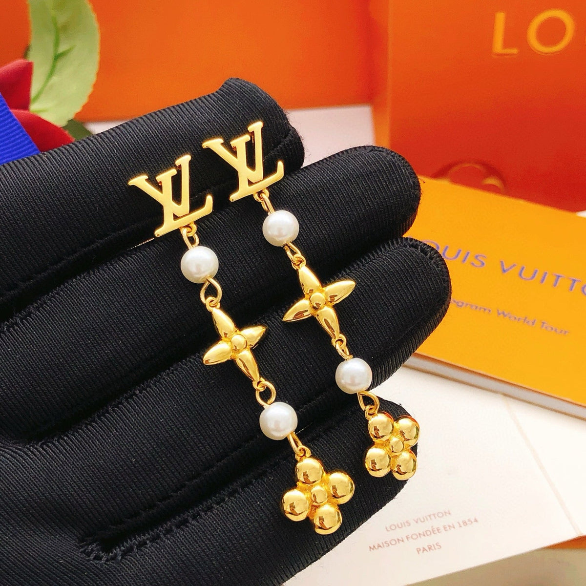 Martin Graham stud earrings in polished metal-tone – main product view