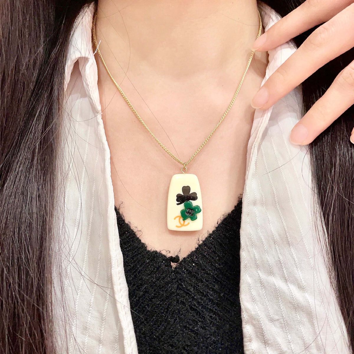 Martin Graham pendant necklace in polished metal-tone – main product view