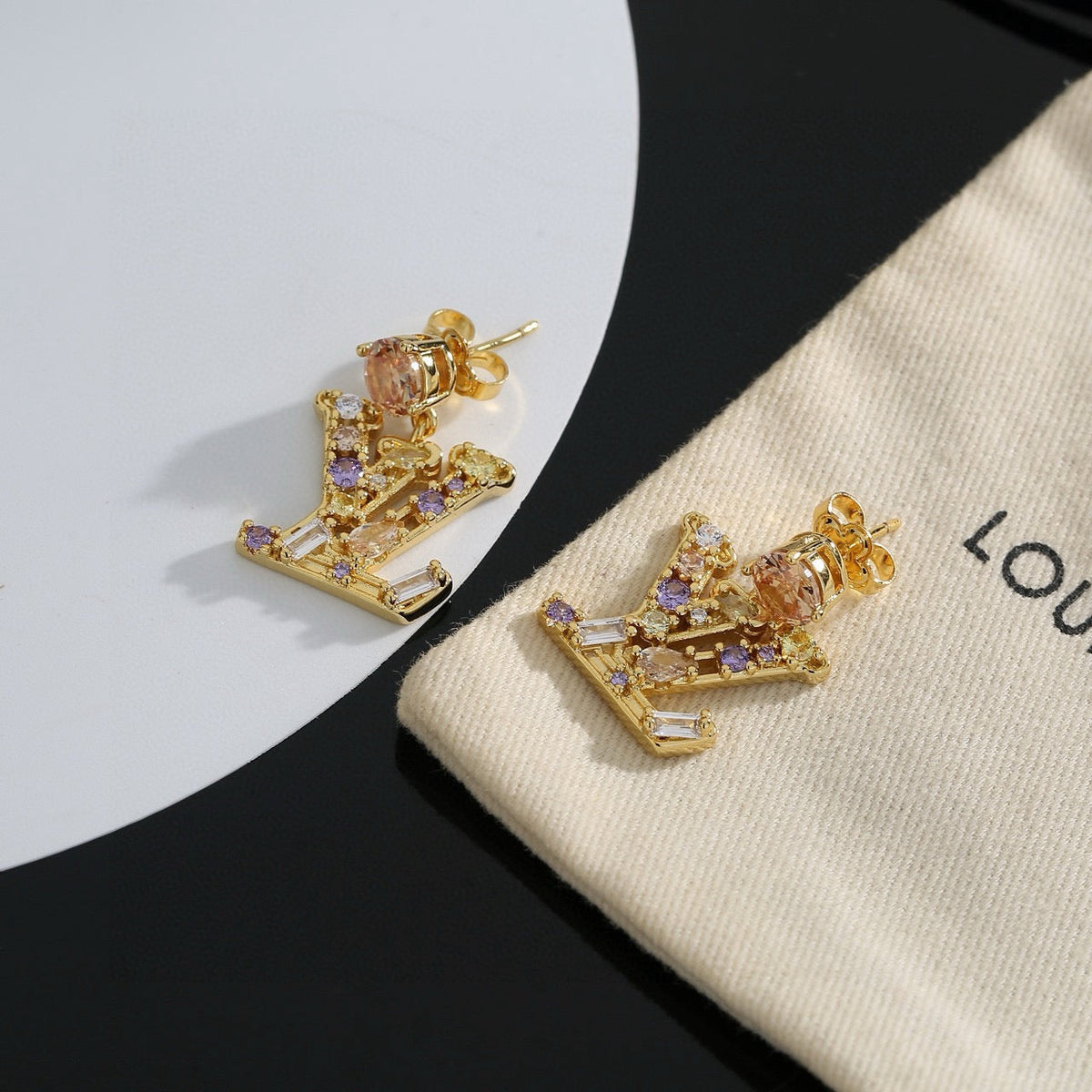 Martin Graham stud earrings in polished metal-tone – main product view