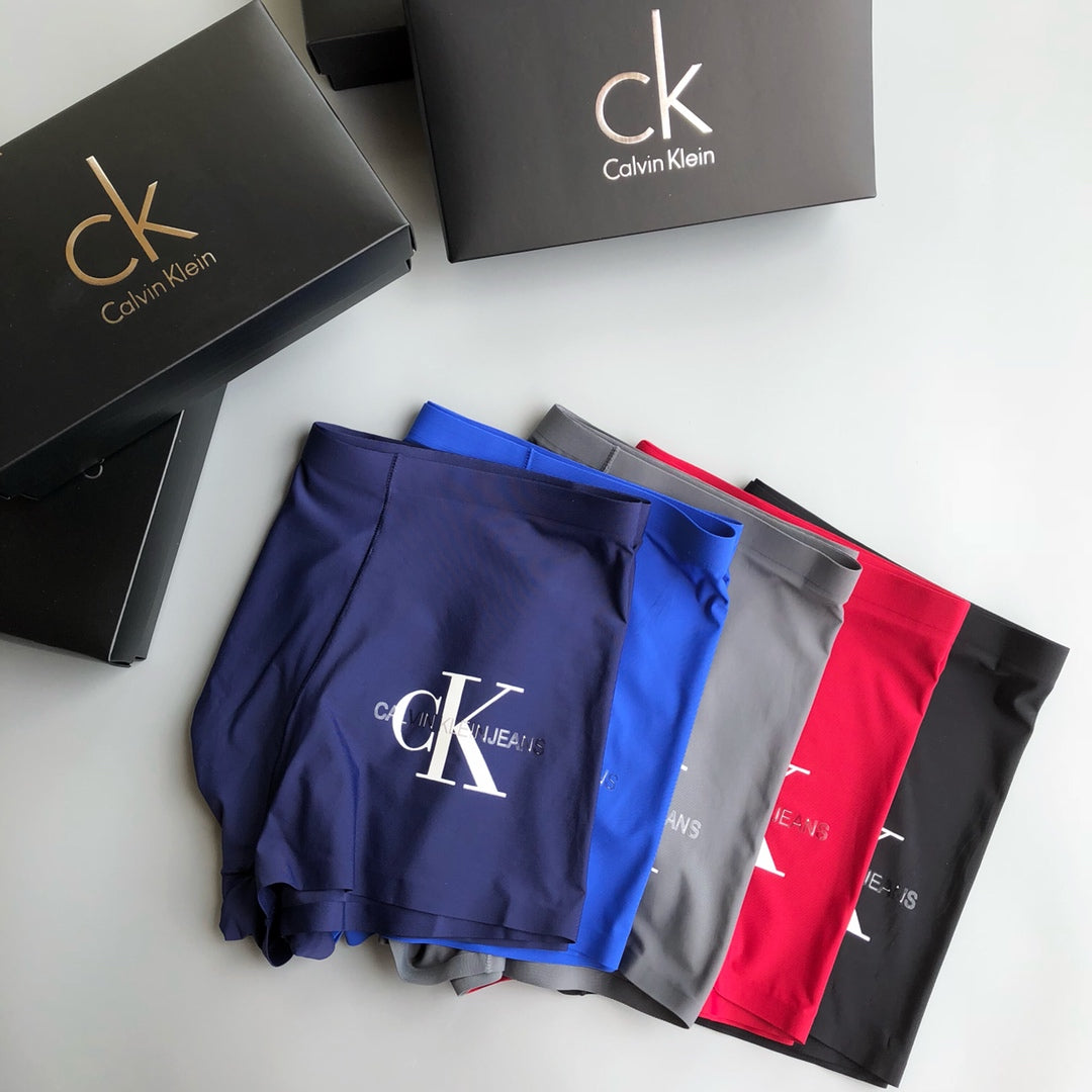 Calvin Klein Contrast Waistbands And Understated Front Branding Men's Boxer Briefs - 3-Piece Box