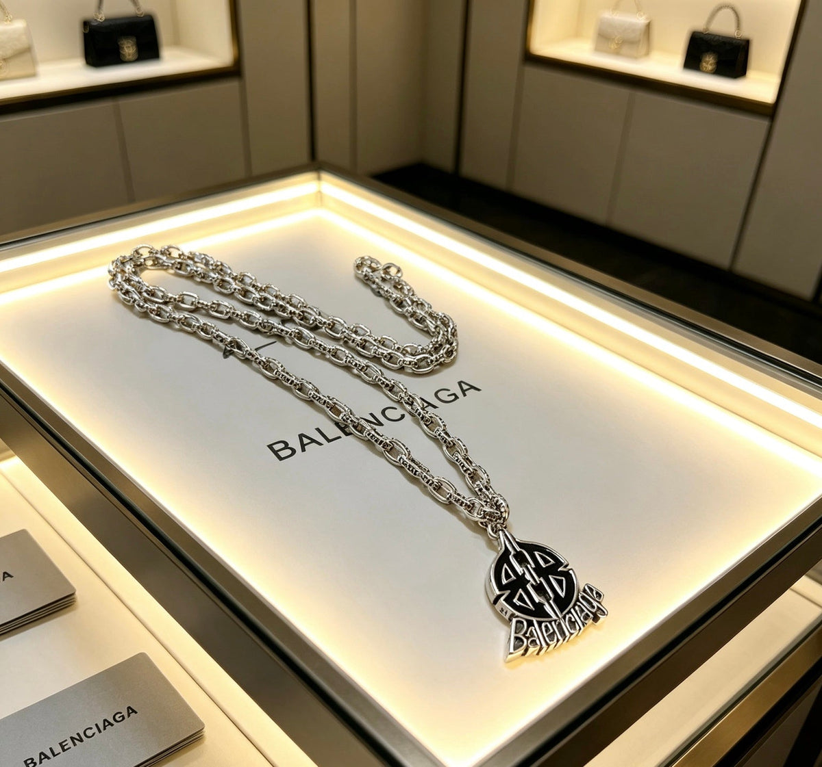 Martin Graham pendant necklace in polished metal-tone – main product view
