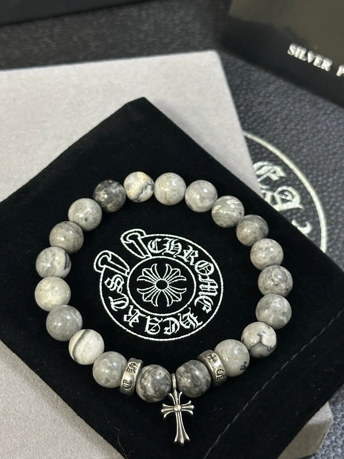 Martin Graham beaded bracelet in polished metal-tone – main product view