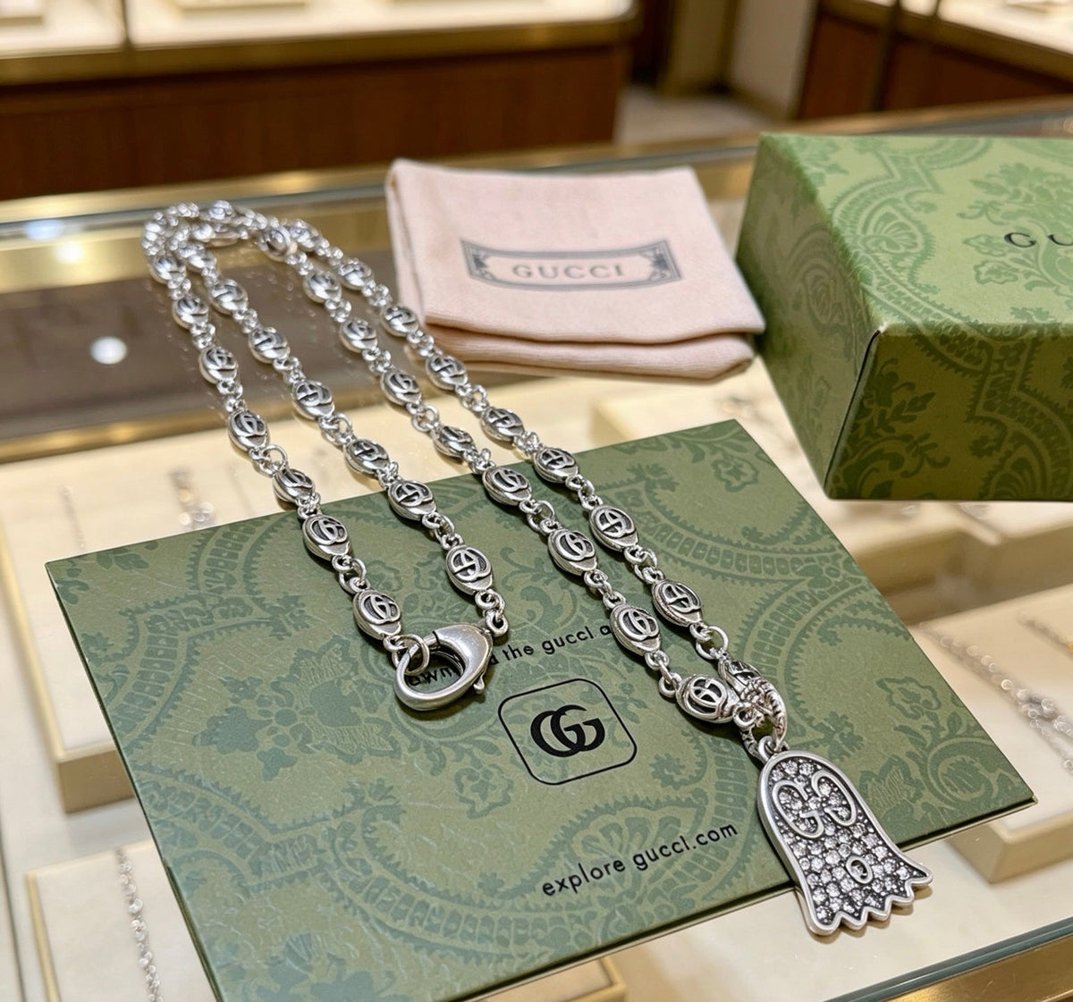 Martin Graham pendant necklace in polished metal-tone – main product view