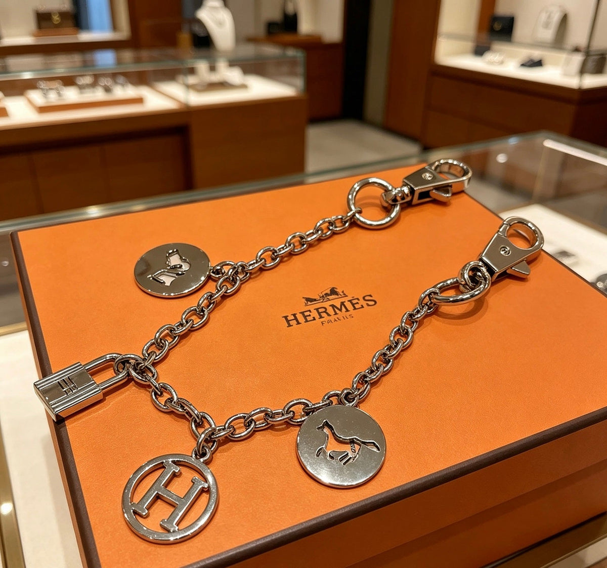 Martin Graham keychain in polished metal-tone – main product view