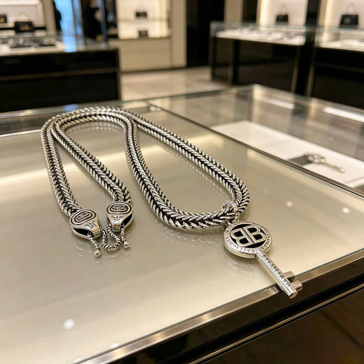 Martin Graham pendant necklace in polished metal-tone – main product view