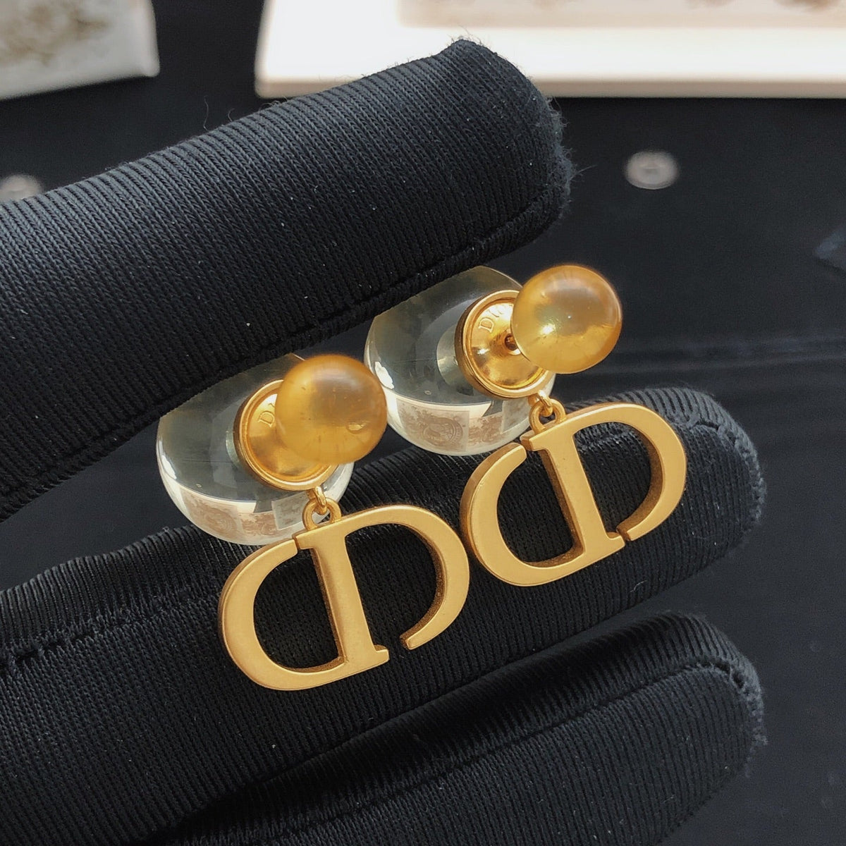Martin Graham stud earrings in polished metal-tone – main product view