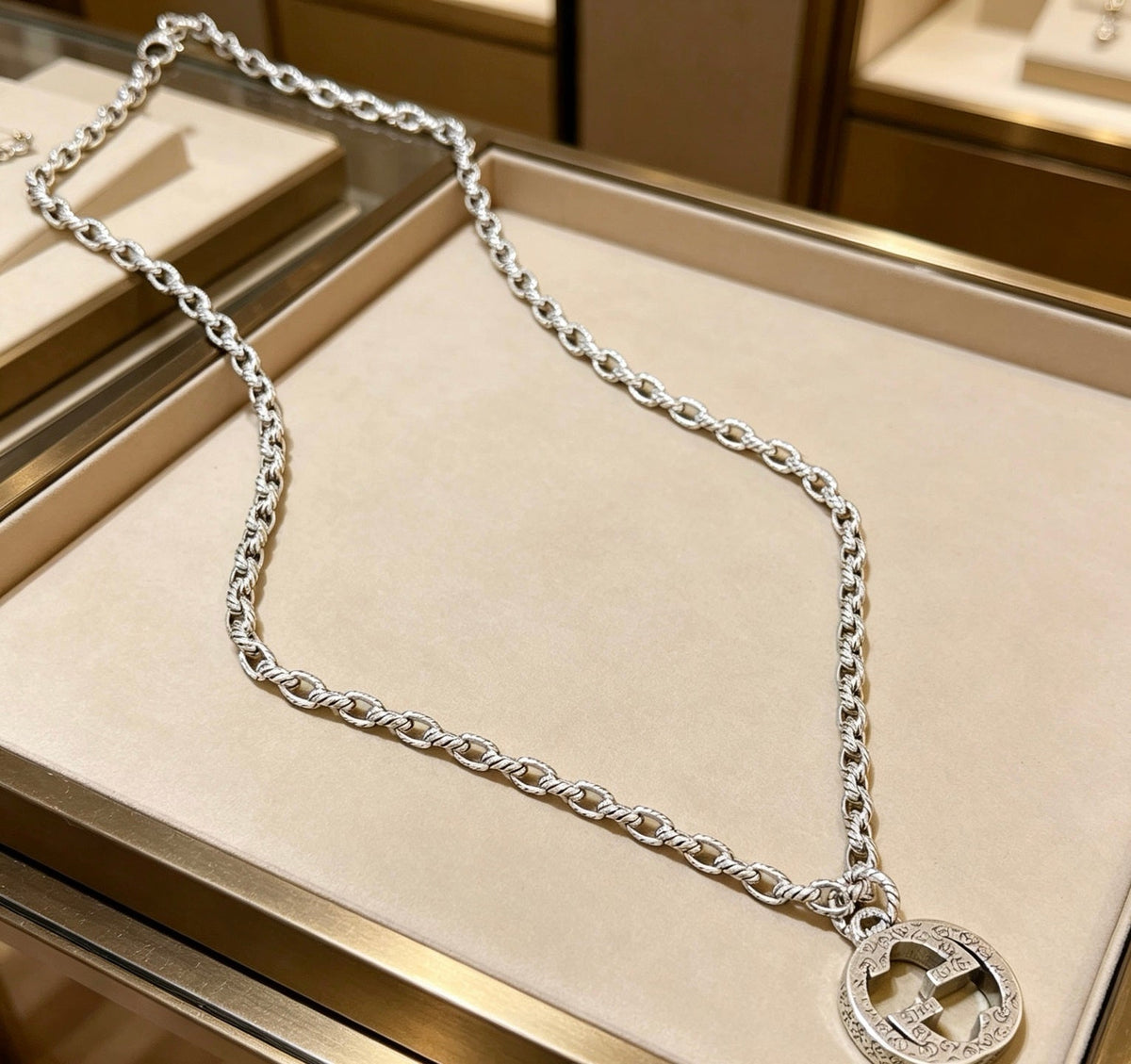 Martin Graham pendant necklace in polished metal-tone – main product view