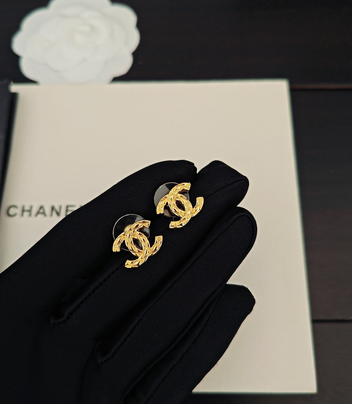 Martin Graham stud earrings in polished metal-tone – main product view