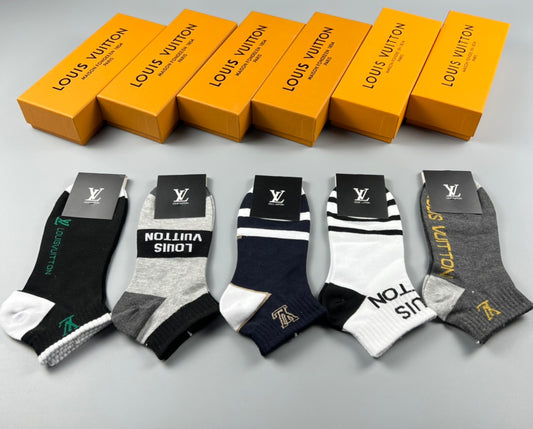 Louis Vuitton Logo Ankle Socks - Box of 5 Pairs