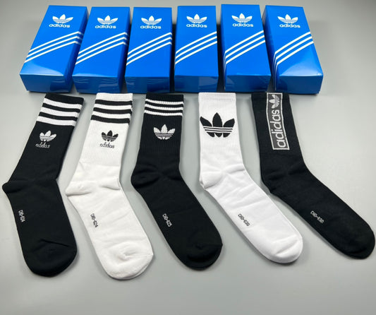 Adidas Cotton Triple-Stripe And Trefoil Details Ankle Socks - 5-Pair Set
