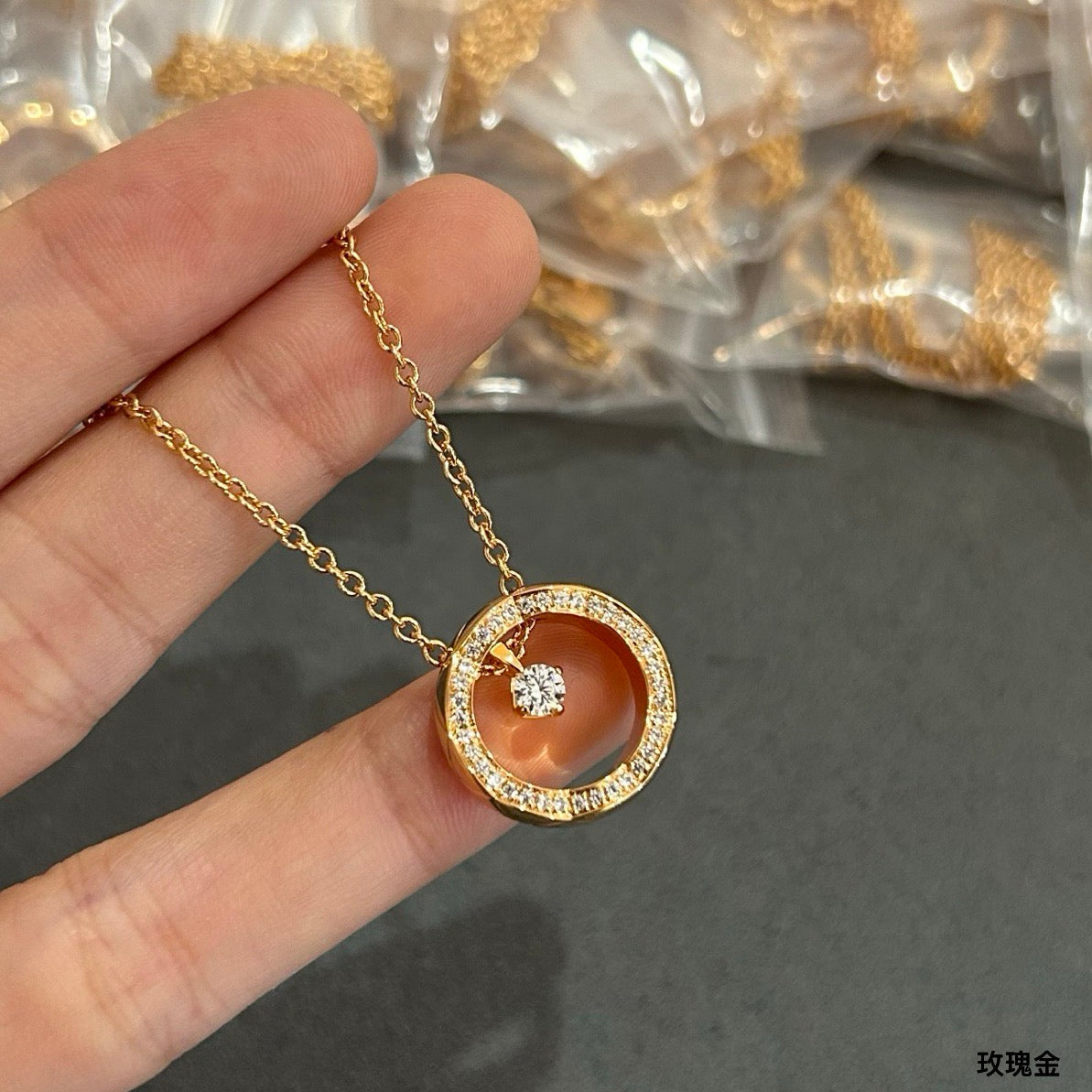 Martin Graham pendant necklace in polished metal-tone – main product view