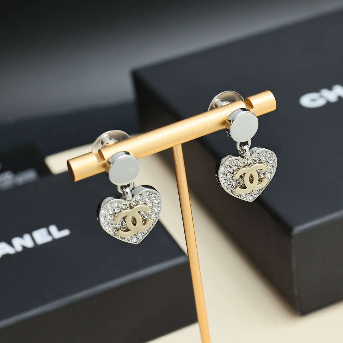 Martin Graham Double-C earrings in polished metal-tone – main product view