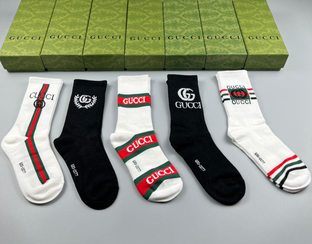 Gucci Mixed Logo Crew Socks - Box of 5 Pairs