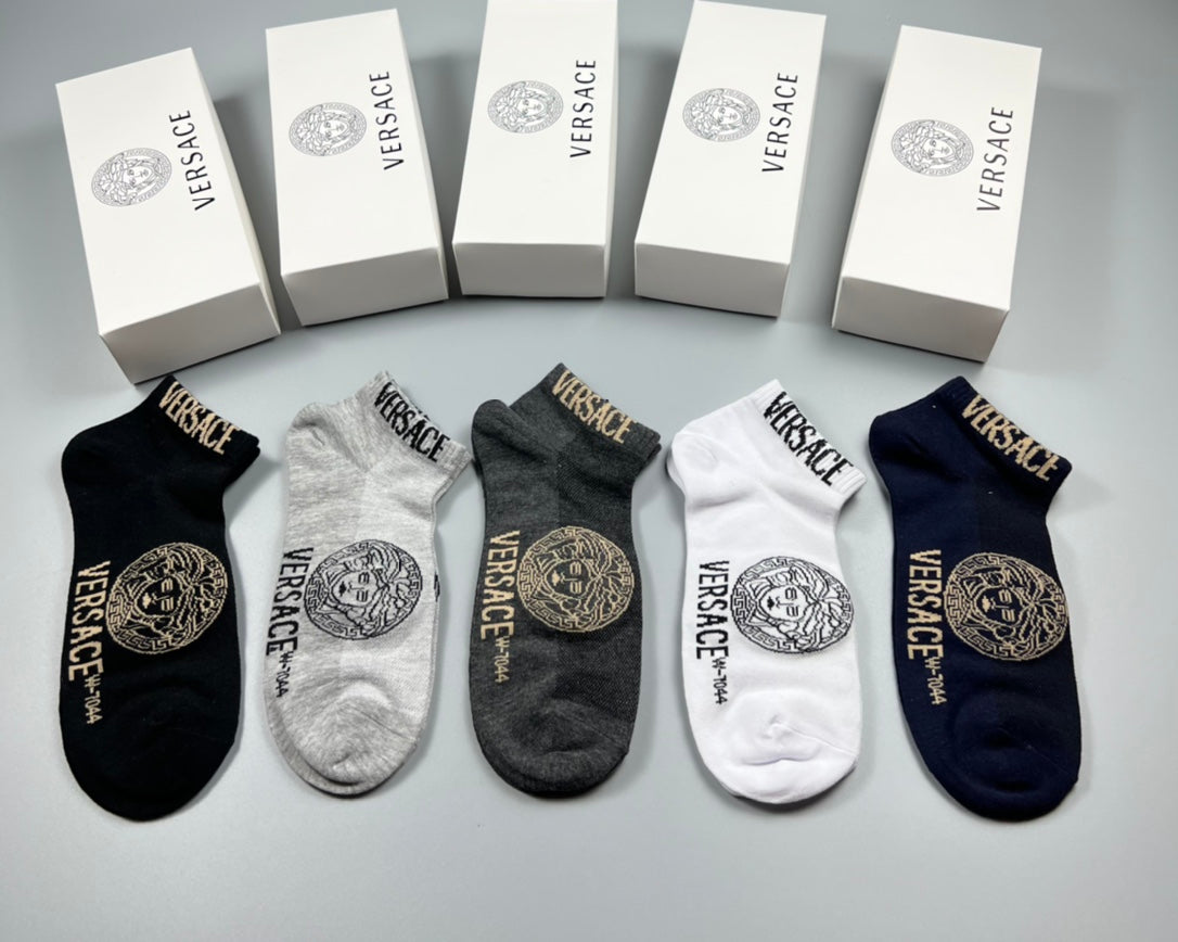 Versace Cotton Crew Socks - 5-Pair Set