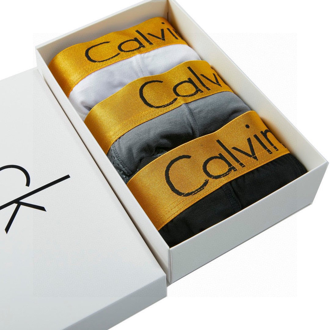 Calvin Klein Gold Waistband Men's Trunk Underwear - 3-Piece Box
