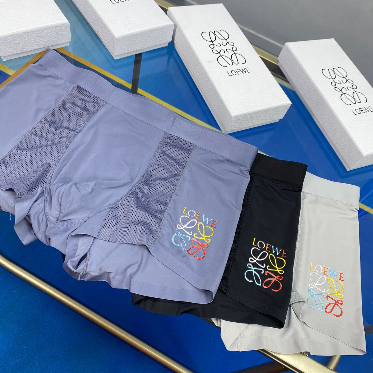 Loewe Colourful Anagram-Style Details Men's Boxer Briefs - 3-Piece Box