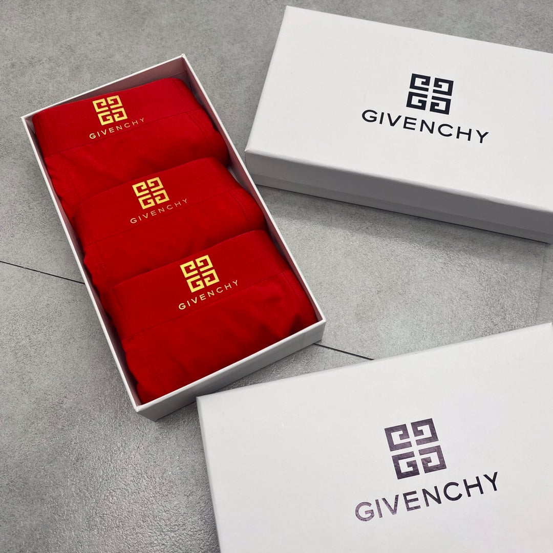 Givenchy Gold Emblem Details Men's Boxer Briefs - 3-Piece Box