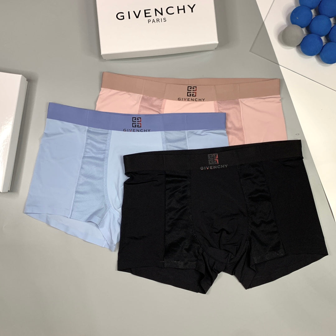 Givenchy Clean Logo Waistbands Men's Boxer Briefs - 3-Piece Box
