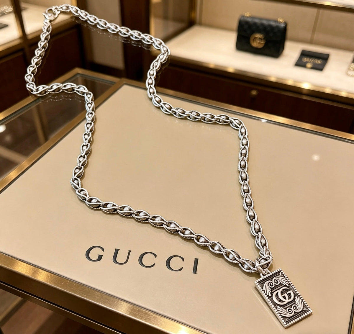 Martin Graham pendant necklace in polished metal-tone – main product view