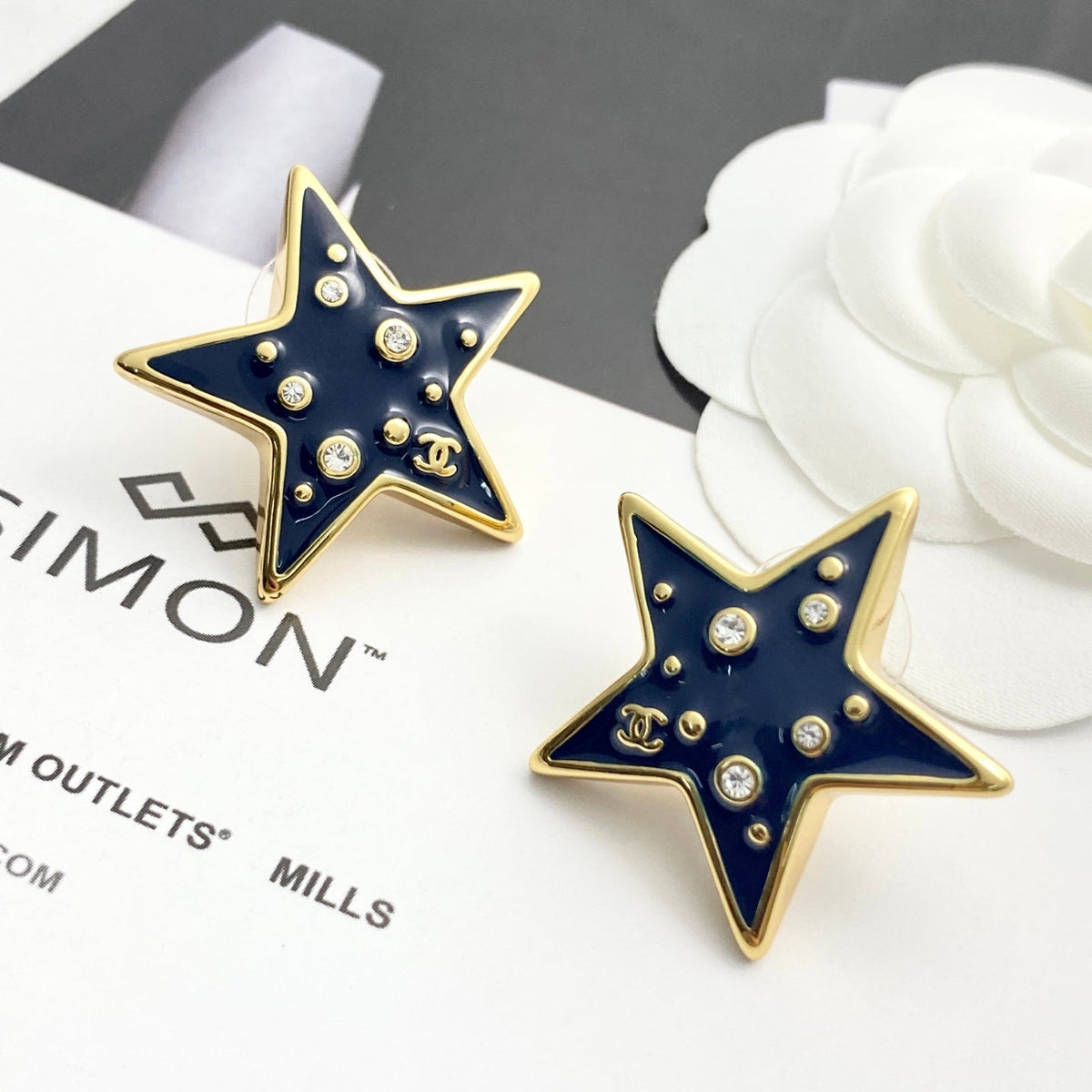 Martin Graham stud earrings in polished metal-tone – main product view