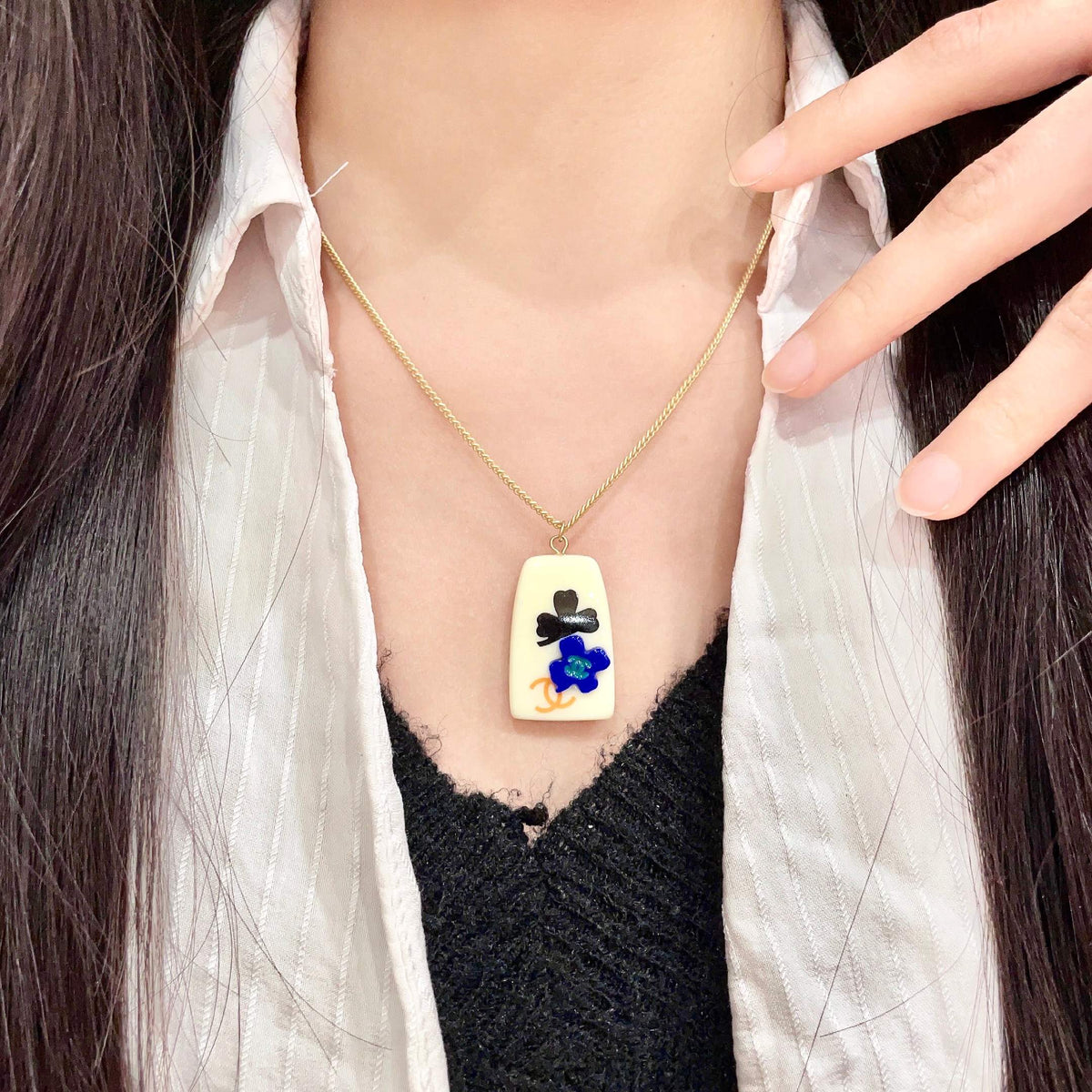 Martin Graham pendant necklace in polished metal-tone – main product view