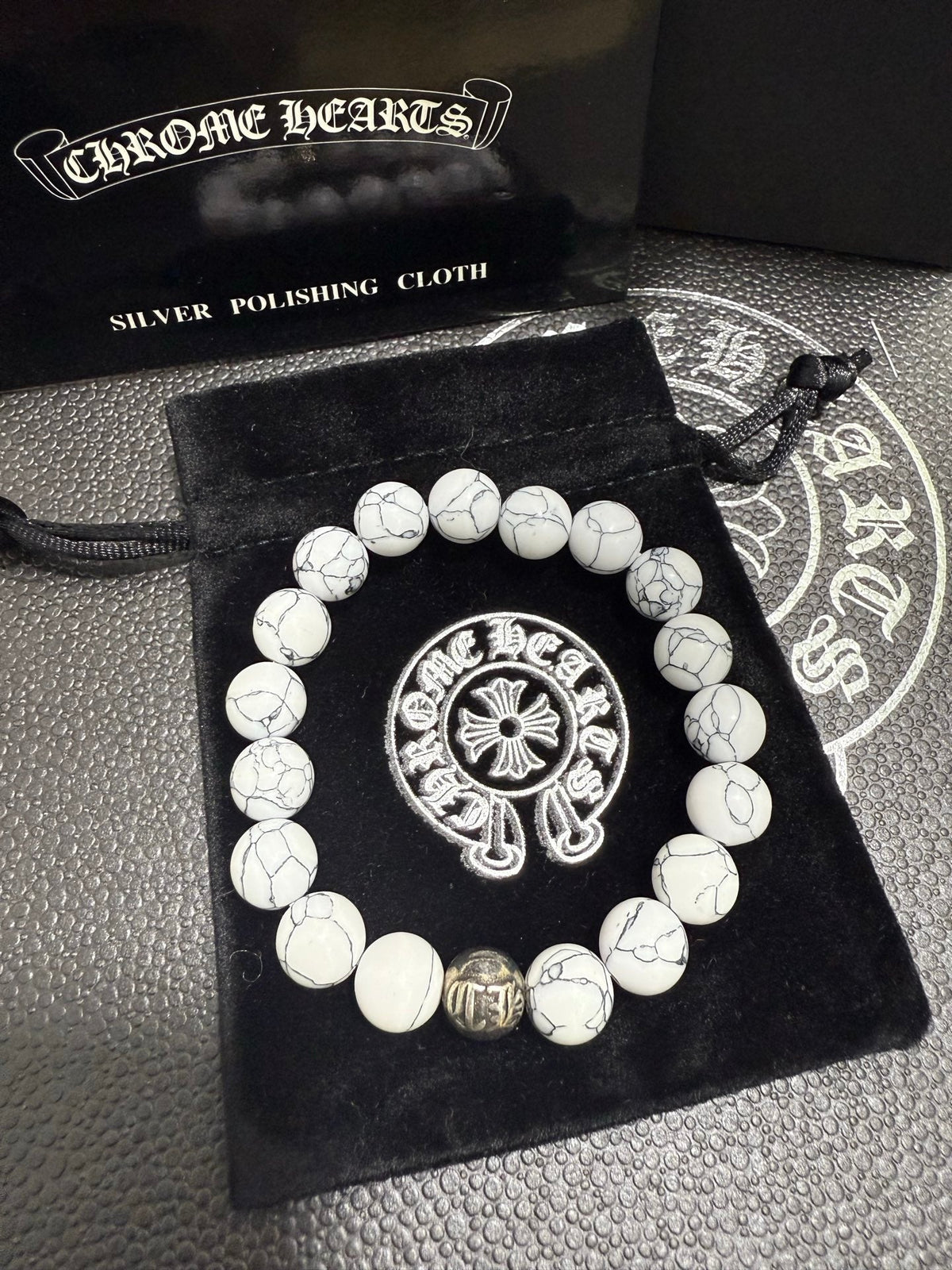 Martin Graham beaded bracelet in polished metal-tone – main product view