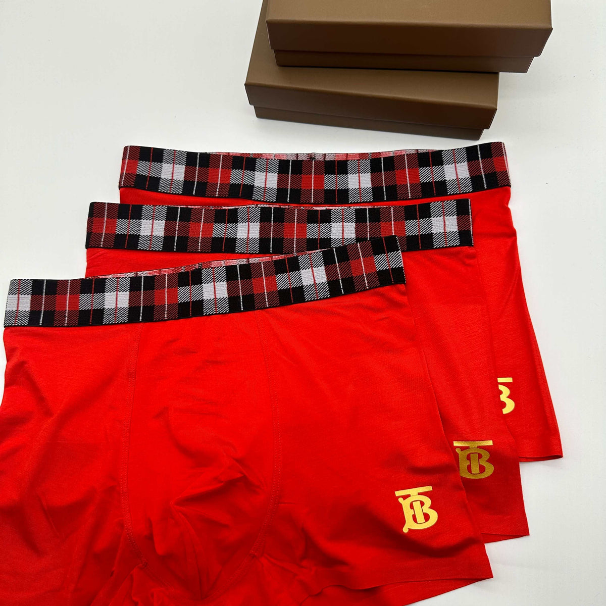Burberry Red Men's Boxer Briefs - 3-Piece Box