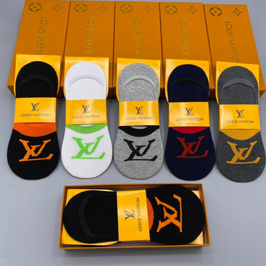 Louis Vuitton Oversized Logo No-Show Socks - Box of 5 Pairs