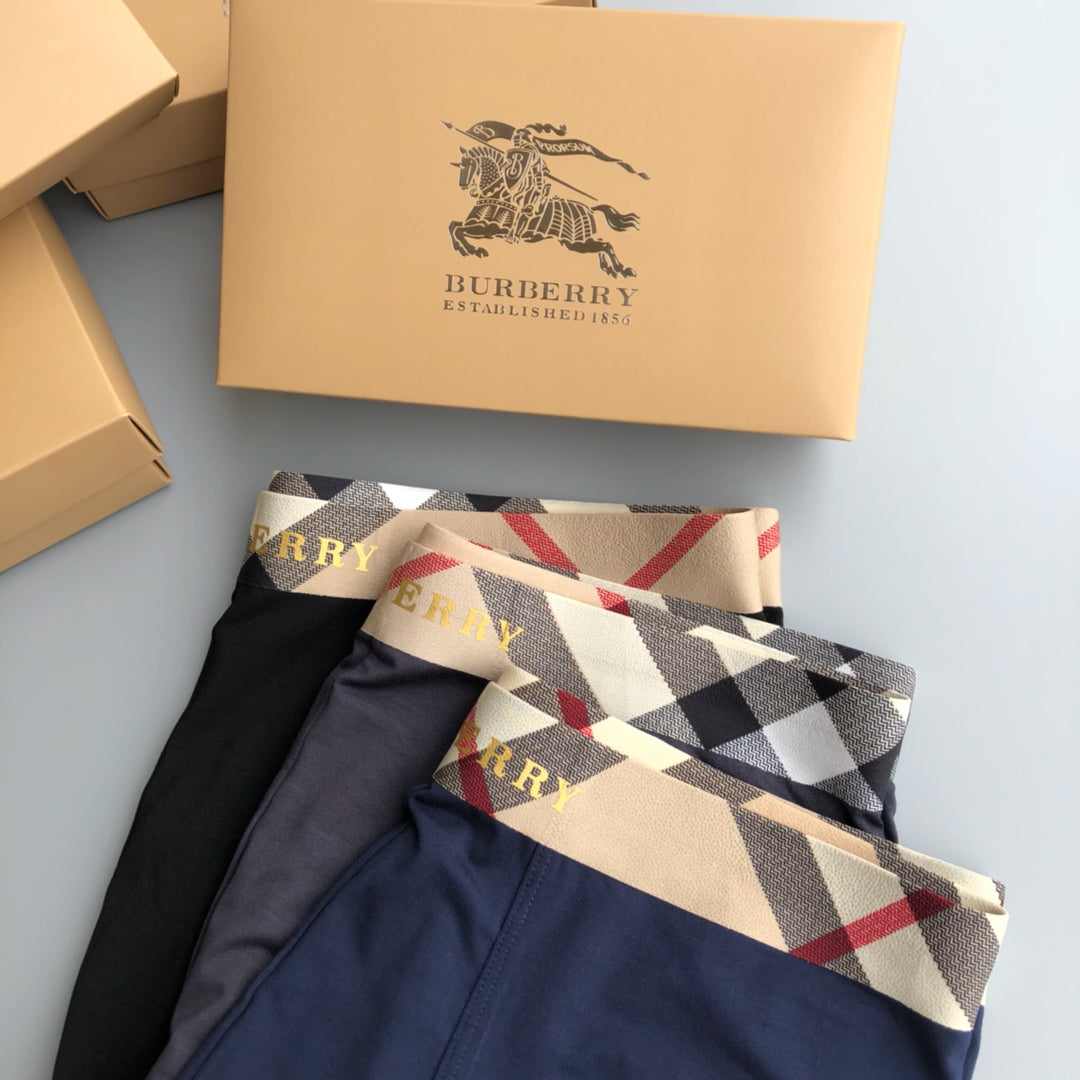 Burberry Contrast Logo Waistbands Men's Boxer Briefs - 3-Piece Box
