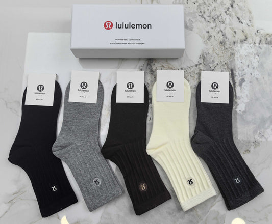 Lululemon Combed Cotton Crew Socks - 5-Pair Set
