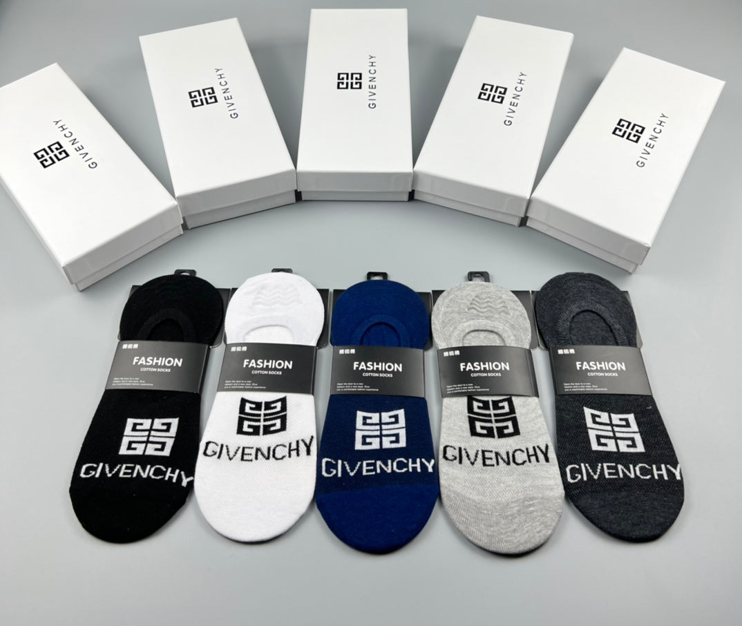 Givenchy Cotton No-Show Socks - 5-Pair Set