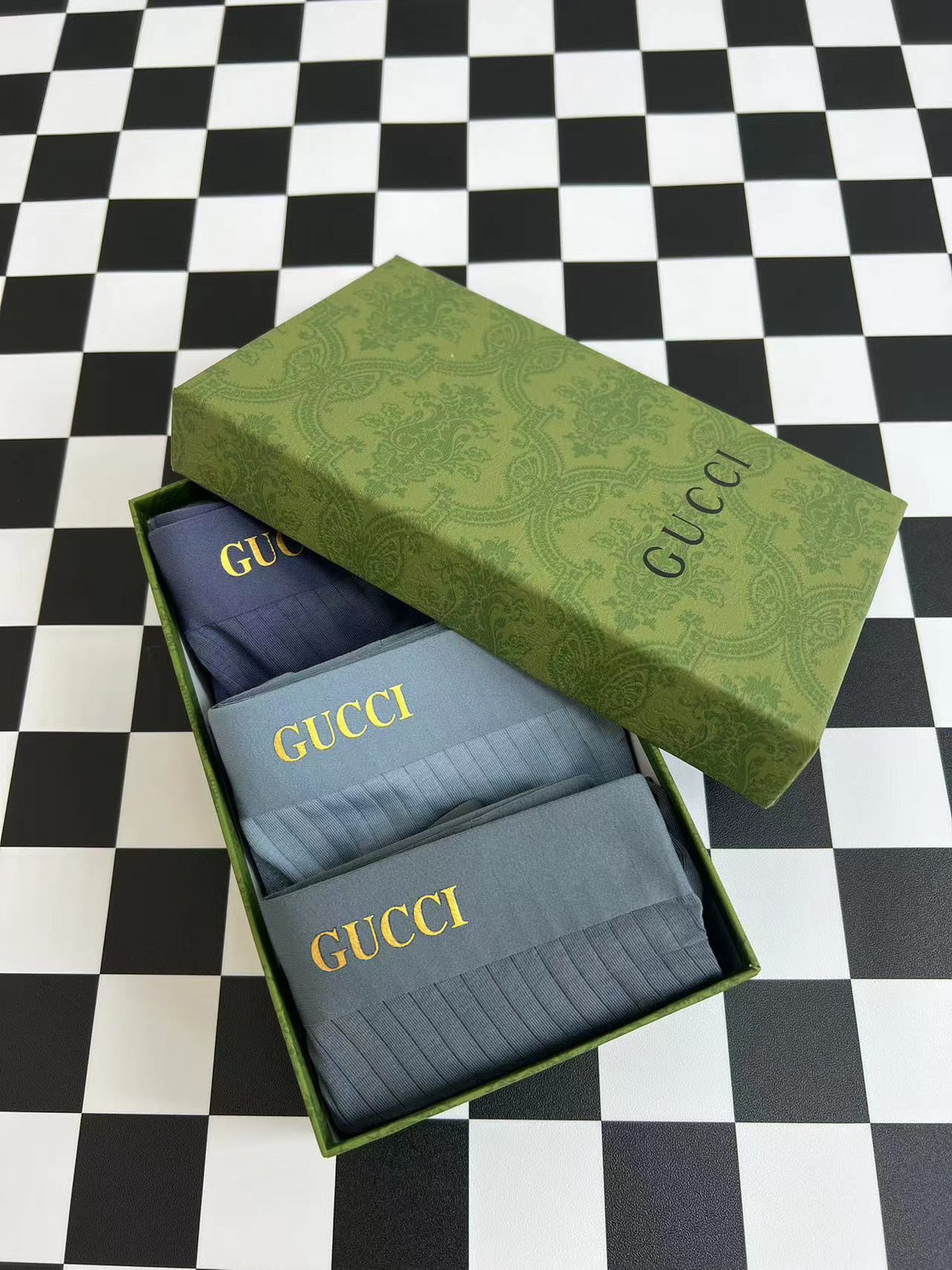 Gucci Gold-Tone Wordmark Details Men's Boxer Briefs - 3-Piece Box