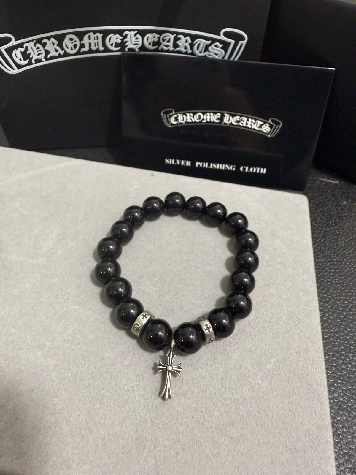 Martin Graham beaded bracelet in polished metal-tone – main product view