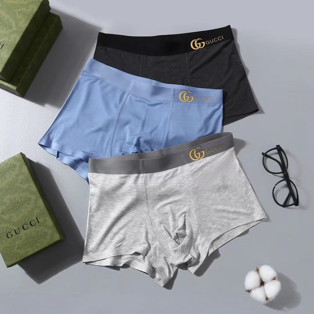 Gucci Gold-Tone Logo Men's Trunk Underwear - 3-Piece Box