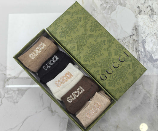 Gucci Modal Blend Crew Socks - 5-Pair Set