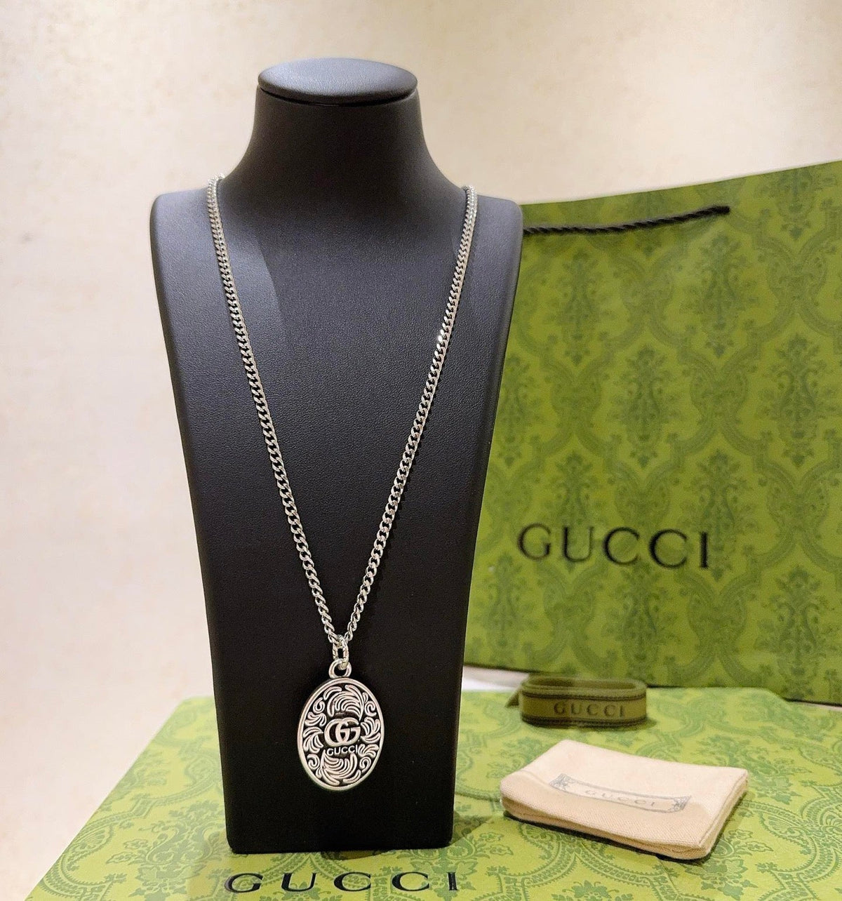 Martin Graham pendant necklace in polished metal-tone – main product view