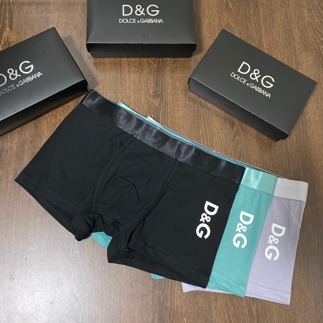 Dolce & Gabbana Clean Wordmark Details Men's Boxer Briefs - 3-Piece Box