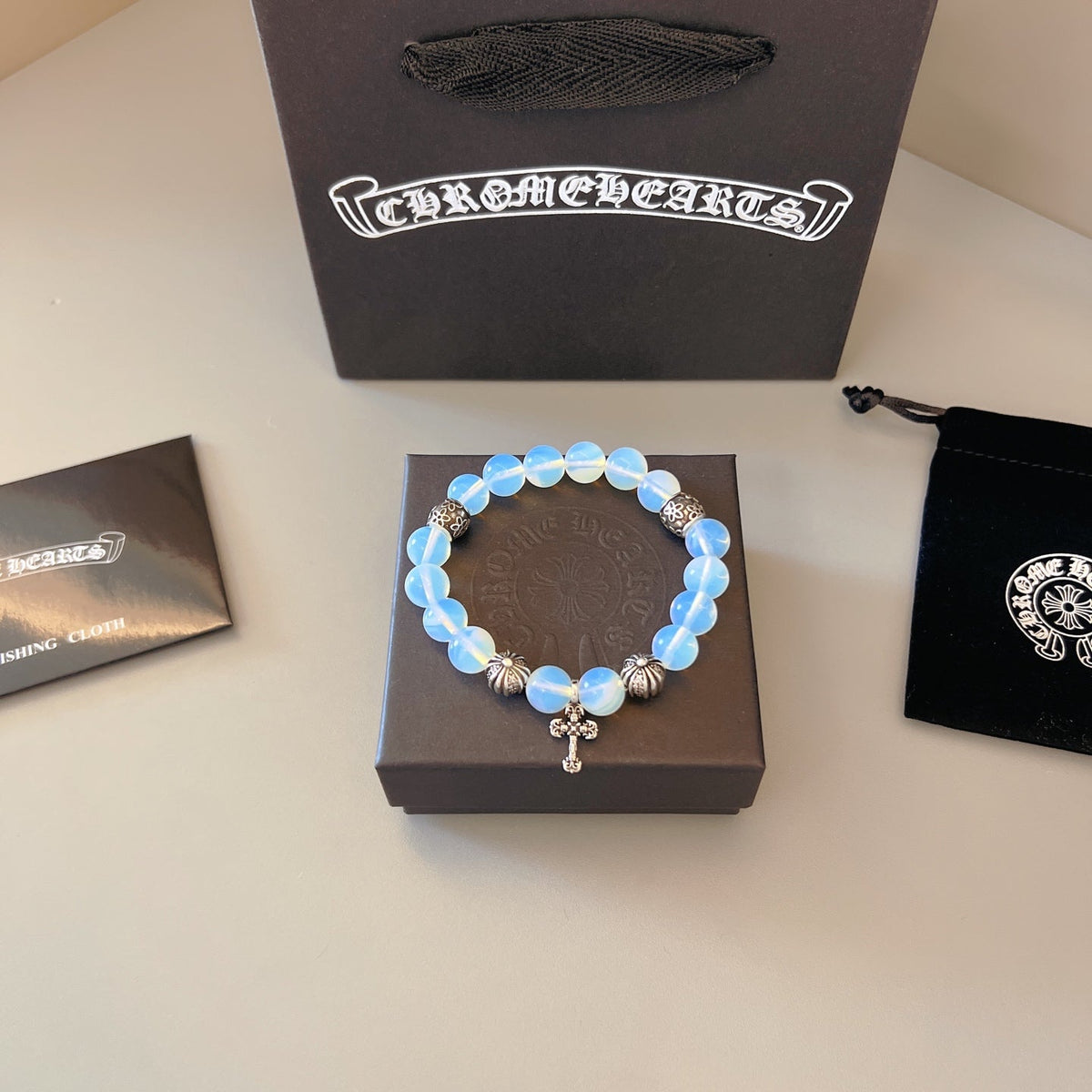 Martin Graham beaded bracelet in polished metal-tone – main product view