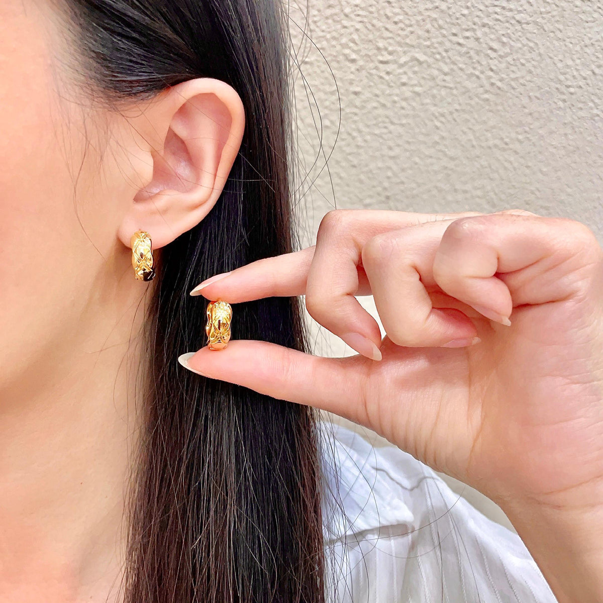 Martin Graham stud earrings in polished metal-tone – main product view