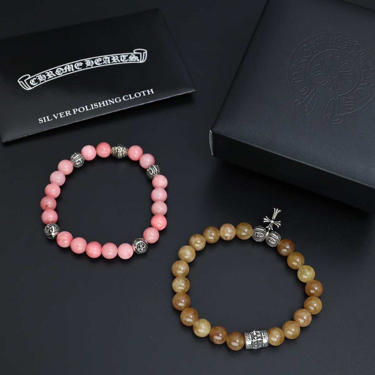 Martin Graham beaded bracelet in polished metal-tone – main product view