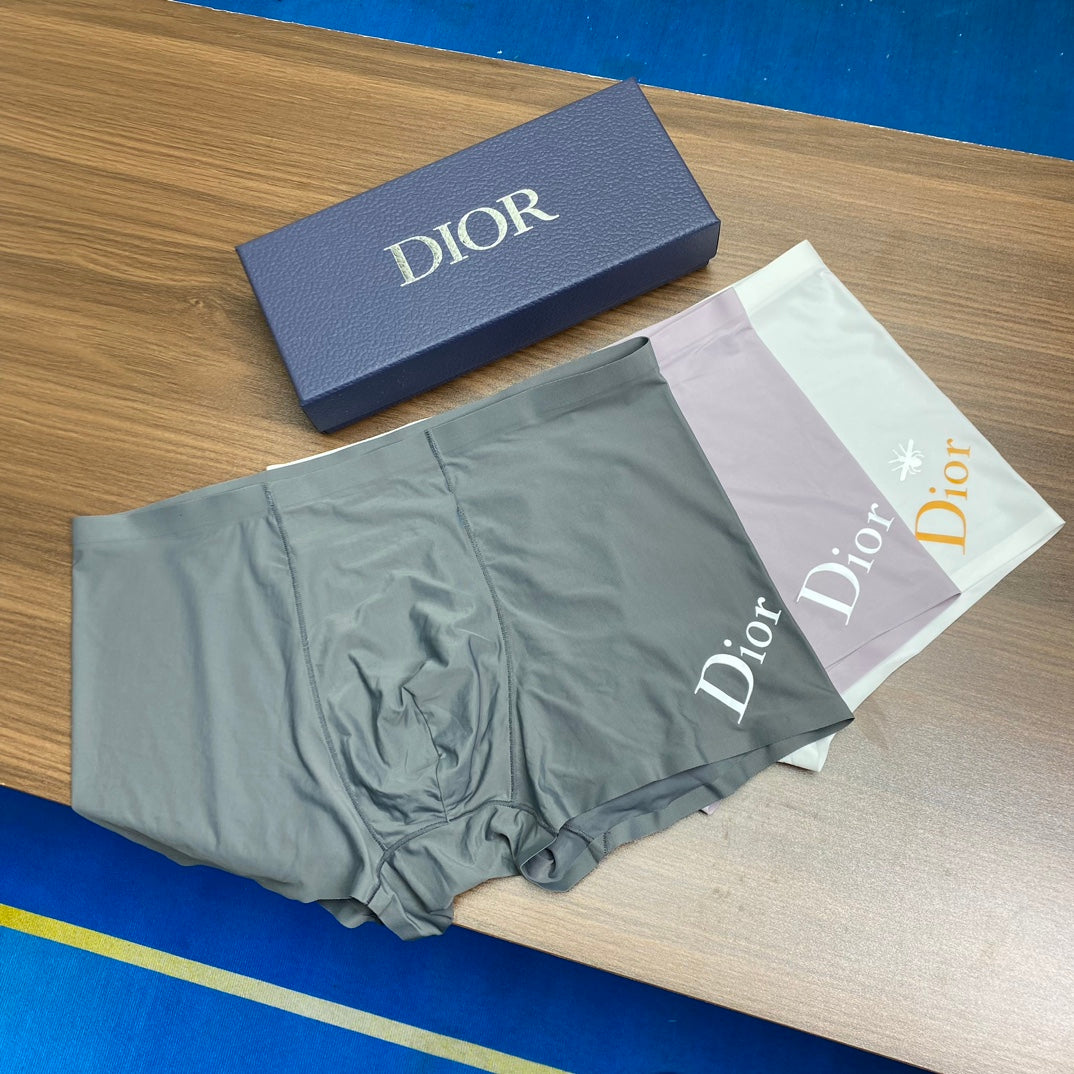 Dior Contrast Logo Men's Trunk Underwear - 3-Piece Box