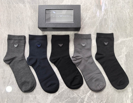 Emporio Armani Modal Blend Crew Socks - 5-Pair Set