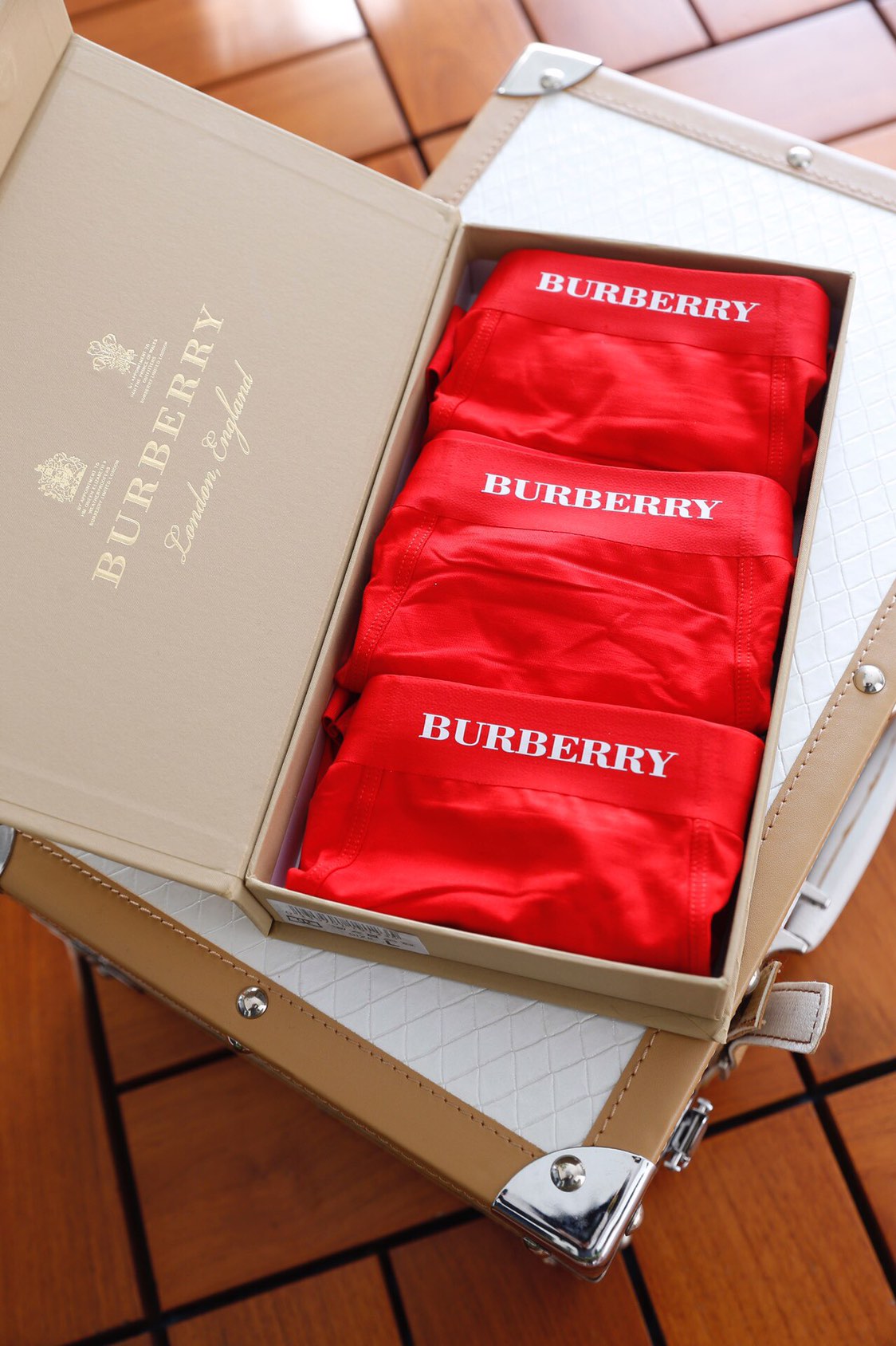 Burberry Red Logo Modal-Blend Boxer Briefs - Box of 3