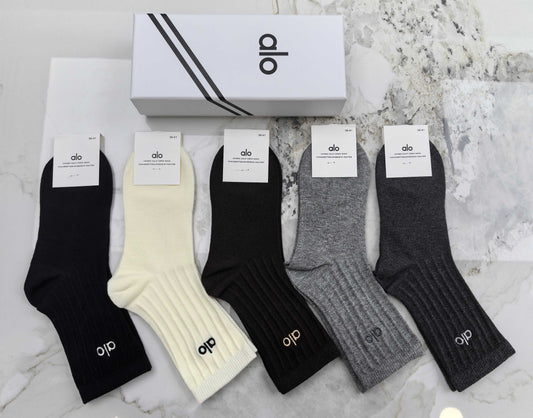 Chanel Combed Cotton Crew Socks - 5-Pair Set