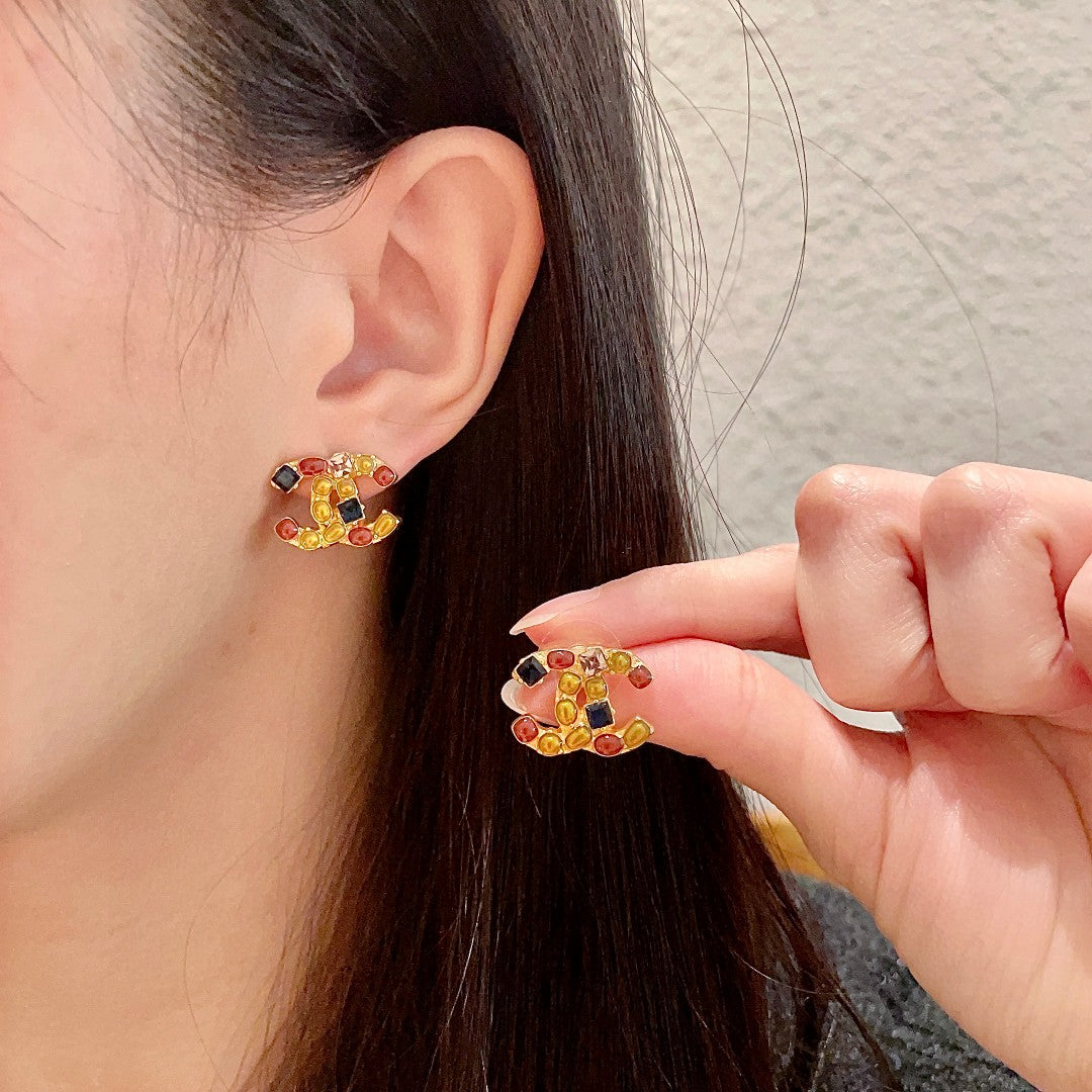 Martin Graham stud earrings in polished metal-tone – main product view