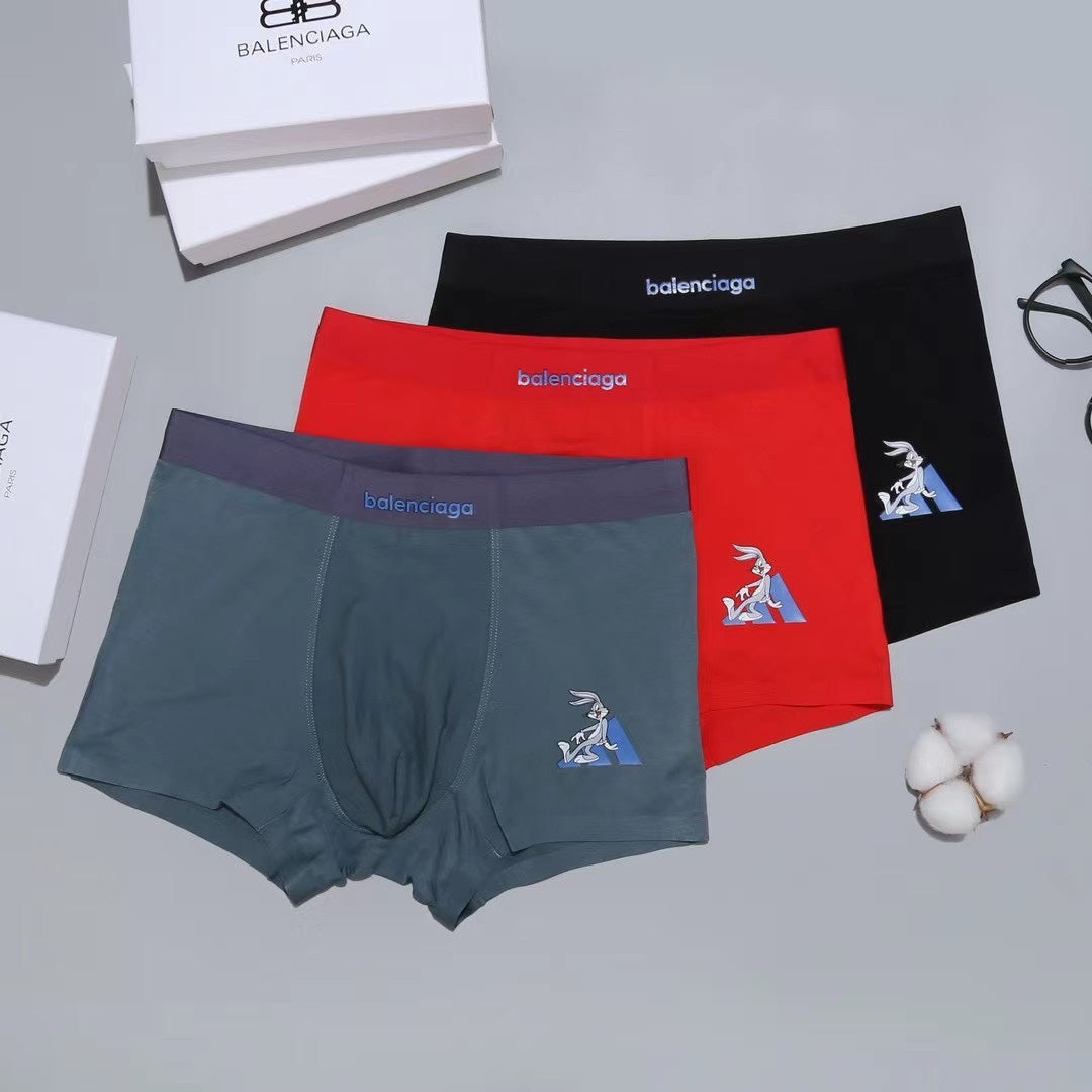 Balenciaga Contrast Wordmarks Men's Boxer Briefs - 3-Piece Box