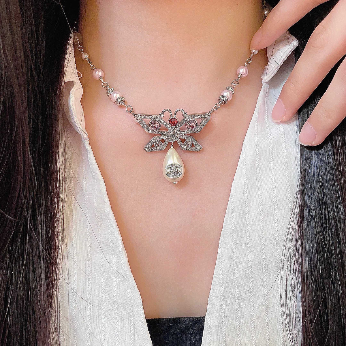 Martin Graham pendant necklace in polished metal-tone – main product view
