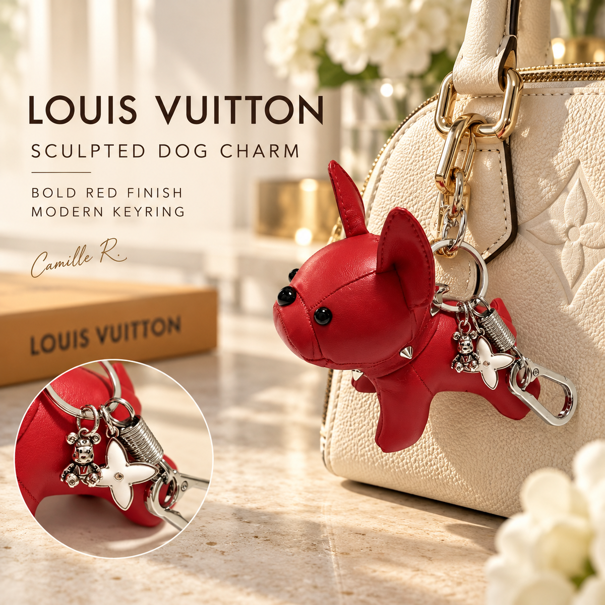 Martin Graham keychain in polished metal-tone