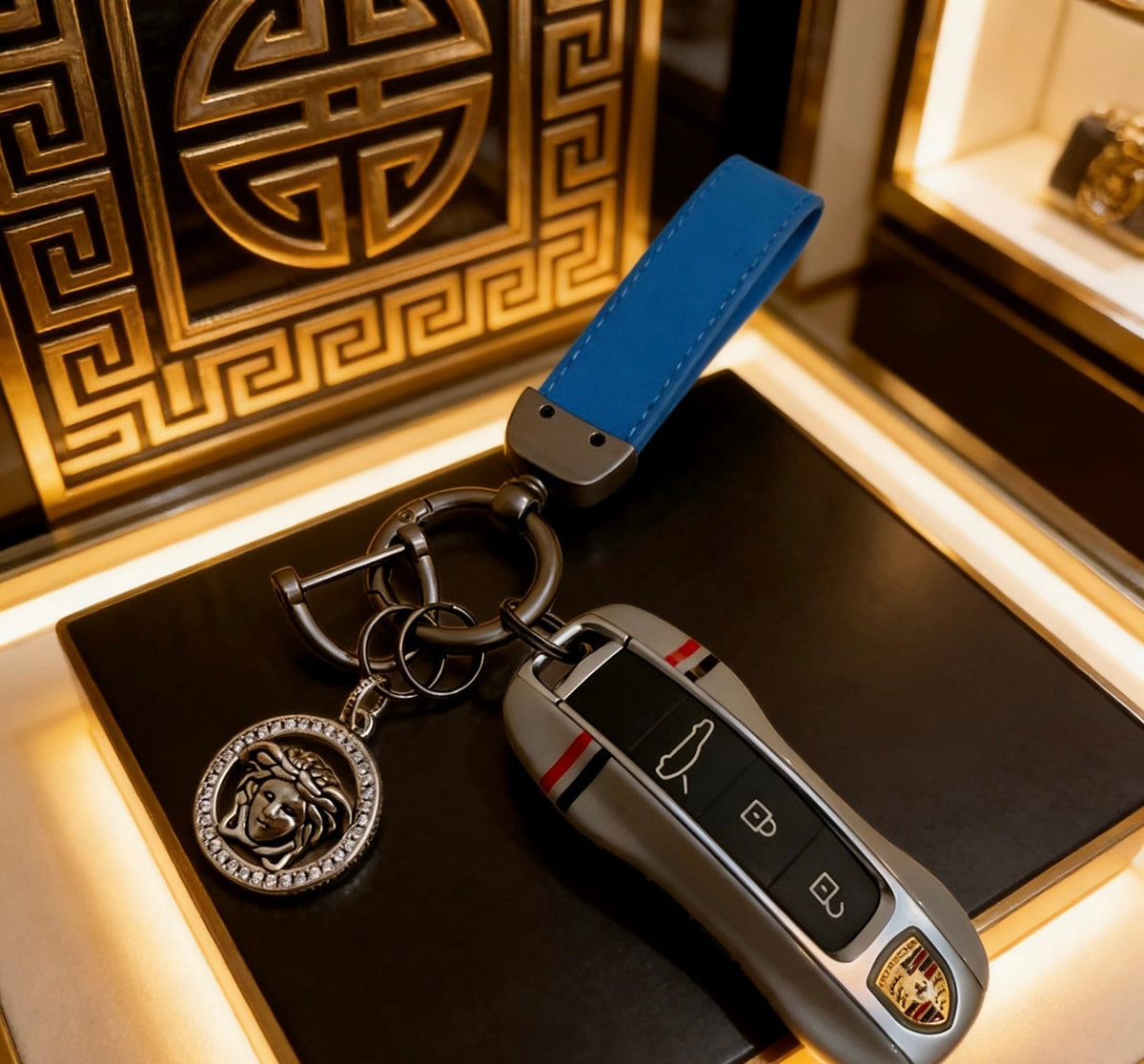 Martin Graham bag charm in polished metal-tone – main product view